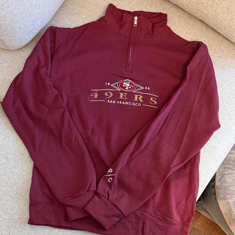 Peace Collective San Francisco 49ers Maroon Quarter-Zip Sweater